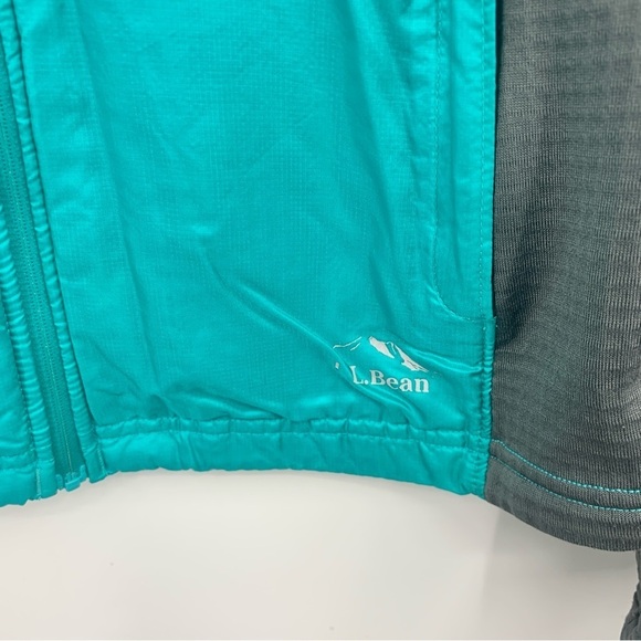 LL Bean Women Size XS Jacket Rain Zip Front Coat Blue Gray Fleece Lined Nylon - Picture 3 of 8